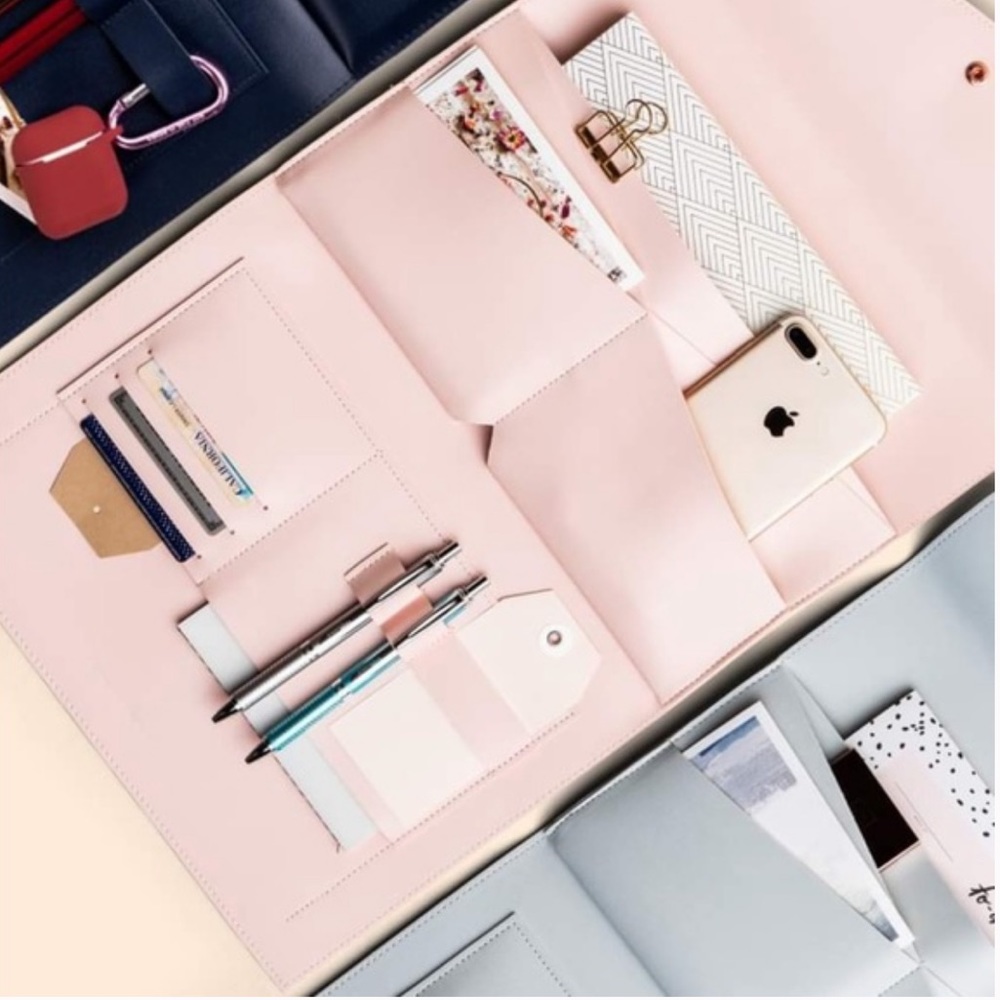 The Megan Portfolio Clutch Glass Ladder and Co Organizer in light baby Pink - Picture 2 of 11